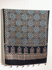 Ajrakh Modal Silk Natural Dye Dupatta with Tassels 26 - The Ajrakh Studio