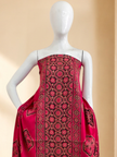 Premium Ajrakh Hand Block Print Modal Silk 3-Piece Suit Set with Zari Pallu Dupatta