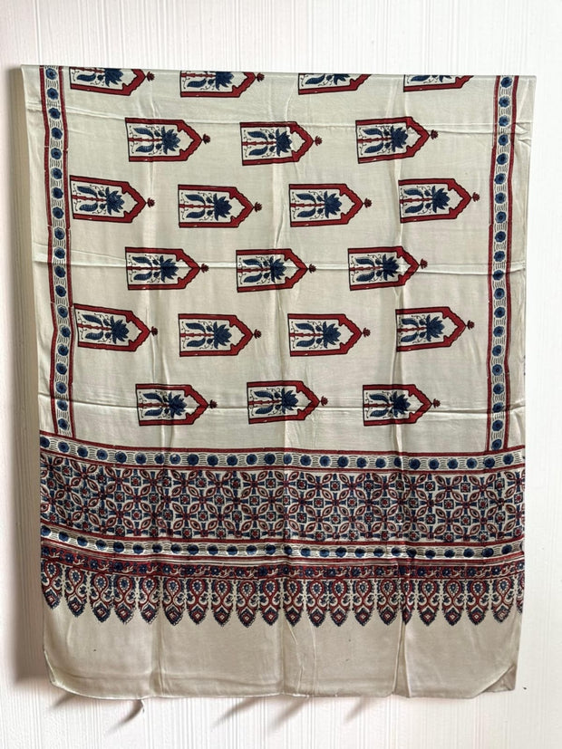 Ajrakh Modal Silk Natural Dye Dupatta with Tassels 35 - The Ajrakh Studio