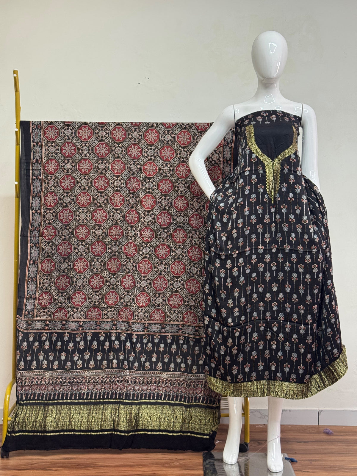Premium Modal Silk Nakshi Zari Top & Dupatta 2-Piece Set 13 - The Ajrakh Studio