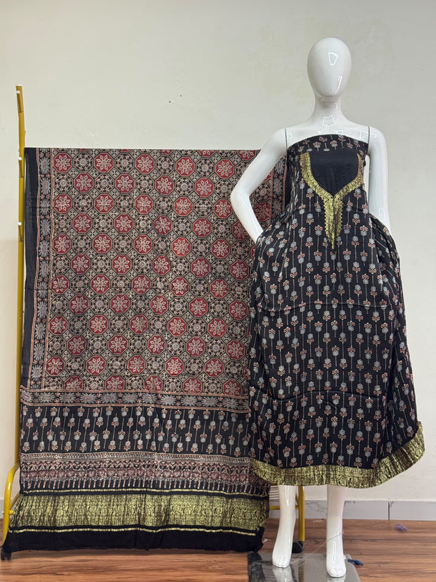 Premium Modal Silk Nakshi Zari Top & Dupatta 2-Piece Set 13 - The Ajrakh Studio