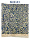 Premium Dola Silk Ajrakh Hand Block Print Natural Dye 2-Piece Suit with Zari Border Dupatta