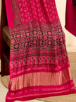Premium Ajrakh Hand Block Print Modal Silk 3-Piece Suit Set with Zari Pallu Dupatta