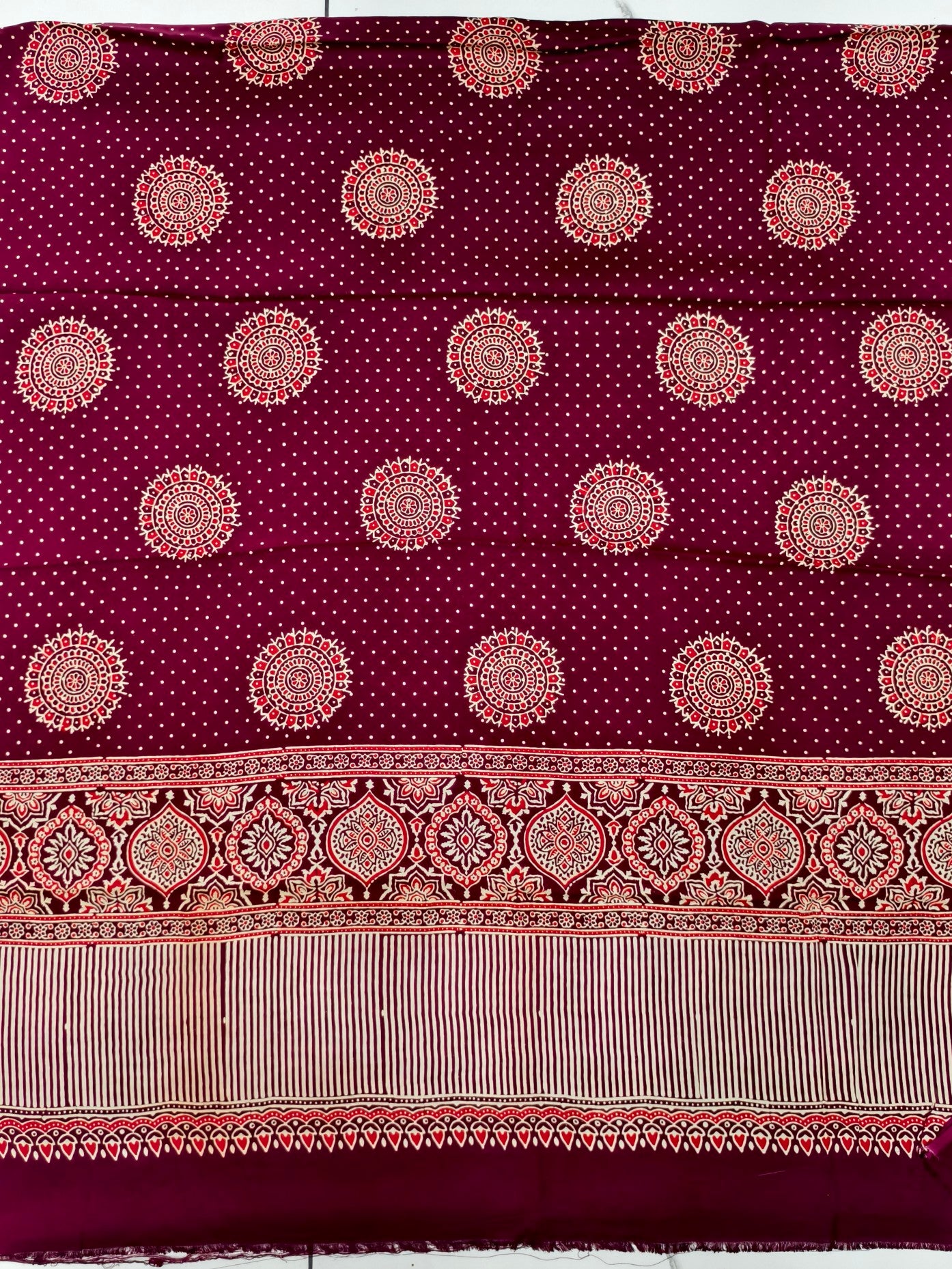 Premium Ajrakh Hand Block Print Modal Silk 3-Piece Suit Set with Zari Pallu Dupatta