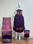 Premium Modal Silk Shibori Multi-Color Bandhej 3-Piece Suit 13 - The Ajrakh Studio