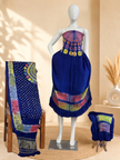 Premium Modal Silk Shibori & Bandhani 3 Piece Suit Set with Zari Pallu Dupatta | Women's Unstitched Dress Material