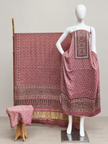 Havi Modal Silk Ajrakh Neptol Dye & Discharge Print Panel Design 3-Piece Suit - The Ajrakh Studio