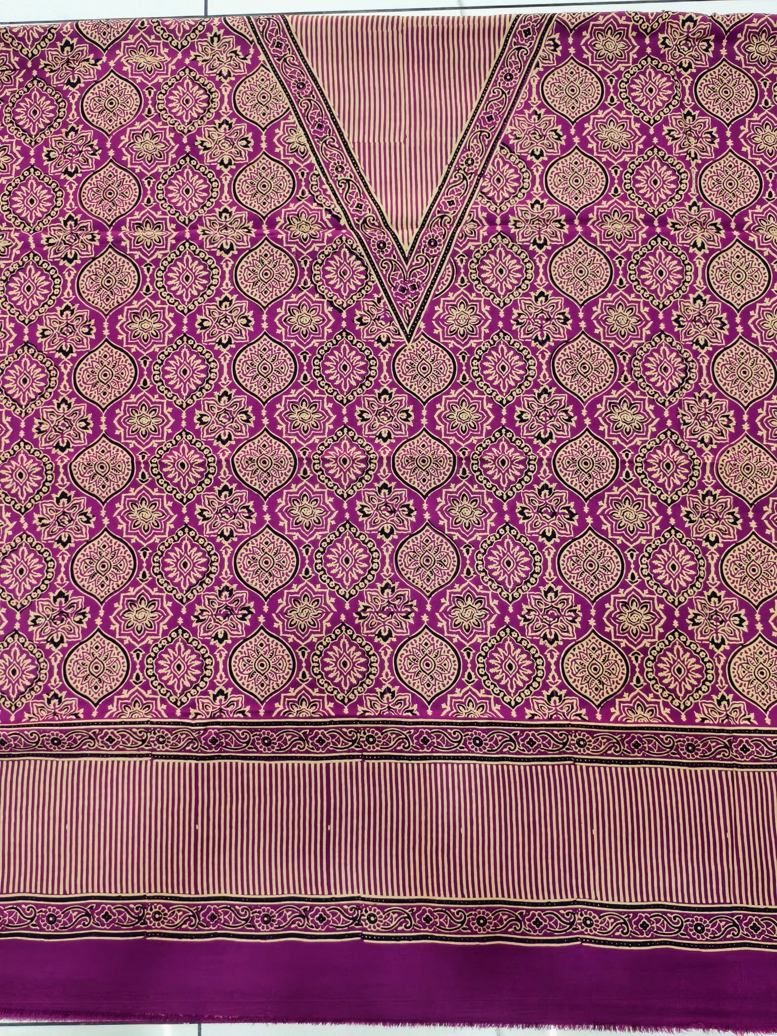Premium Ajrakh Hand Block Print Modal Silk 3-Piece Suit Set with Zari Pallu Dupatta