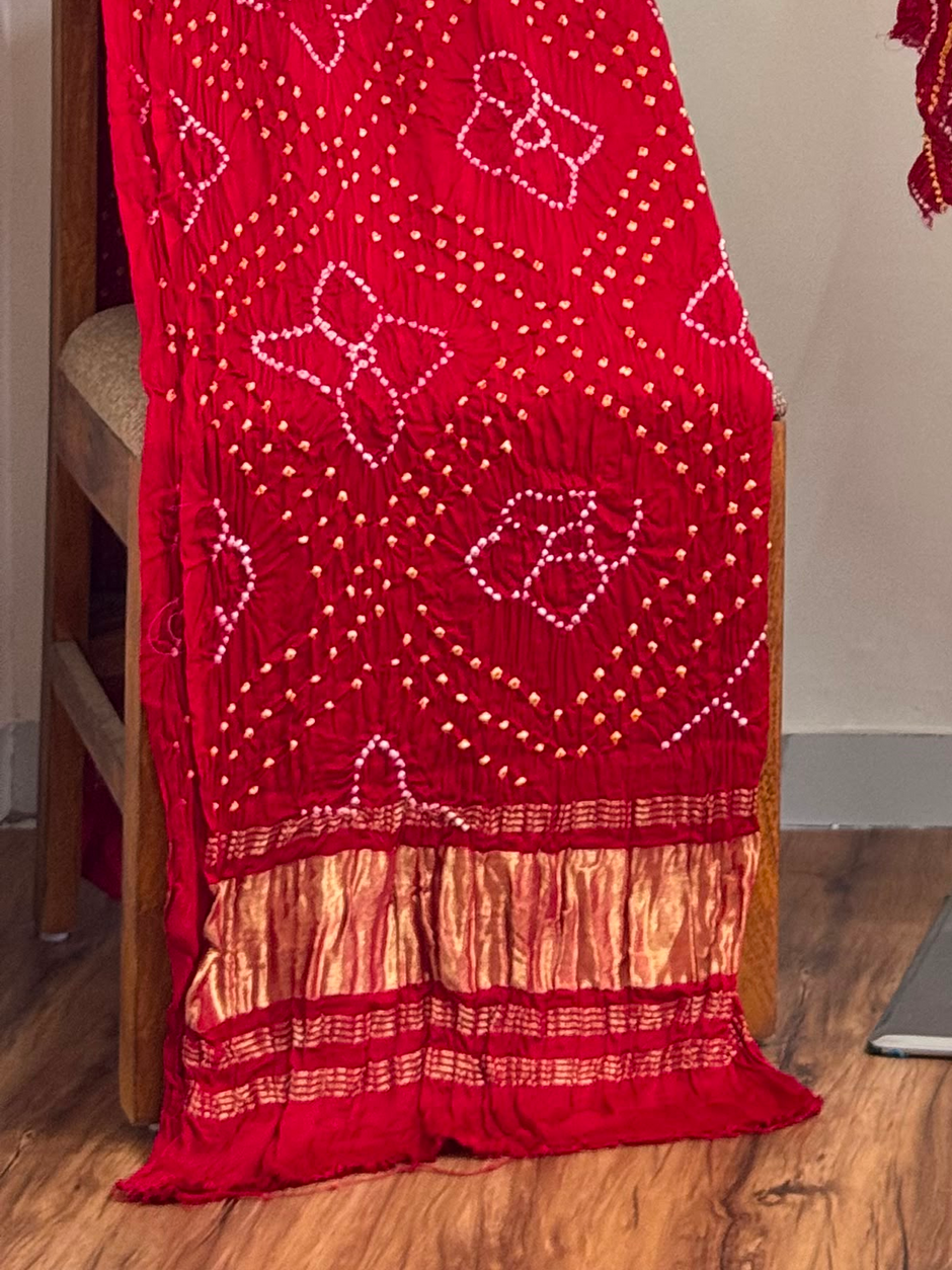 Premium Modal Silk Bandhani 3 Piece Dress Material