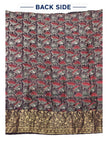Premium Dola Silk Ajrakh Hand Block Print Natural Dye 2-Piece Suit with Zari Border Dupatta