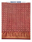 Premium Dola Silk Ajrakh Hand Block Print Natural Dye 2-Piece Suit with Zari Border Dupatta