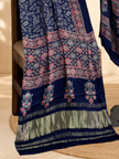 Premium Ajrakh Hand Block Print Modal Silk 3-Piece Suit Set with Zari Pallu Dupatta