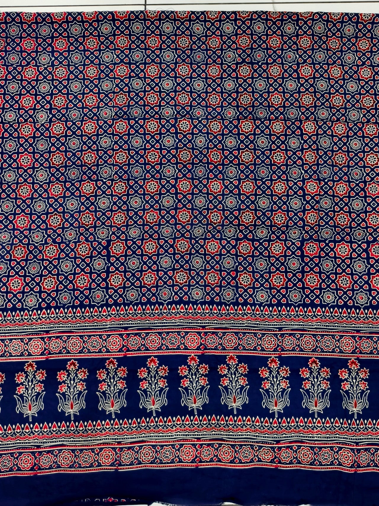 Premium Ajrakh Hand Block Print Modal Silk 3-Piece Suit Set with Zari Pallu Dupatta