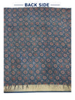 Premium Dola Silk Ajrakh Hand Block Print Natural Dye 2-Piece Suit with Zari Border Dupatta