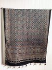 Ajrakh Modal Silk Natural Dye Dupatta with Tassels 30 - The Ajrakh Studio