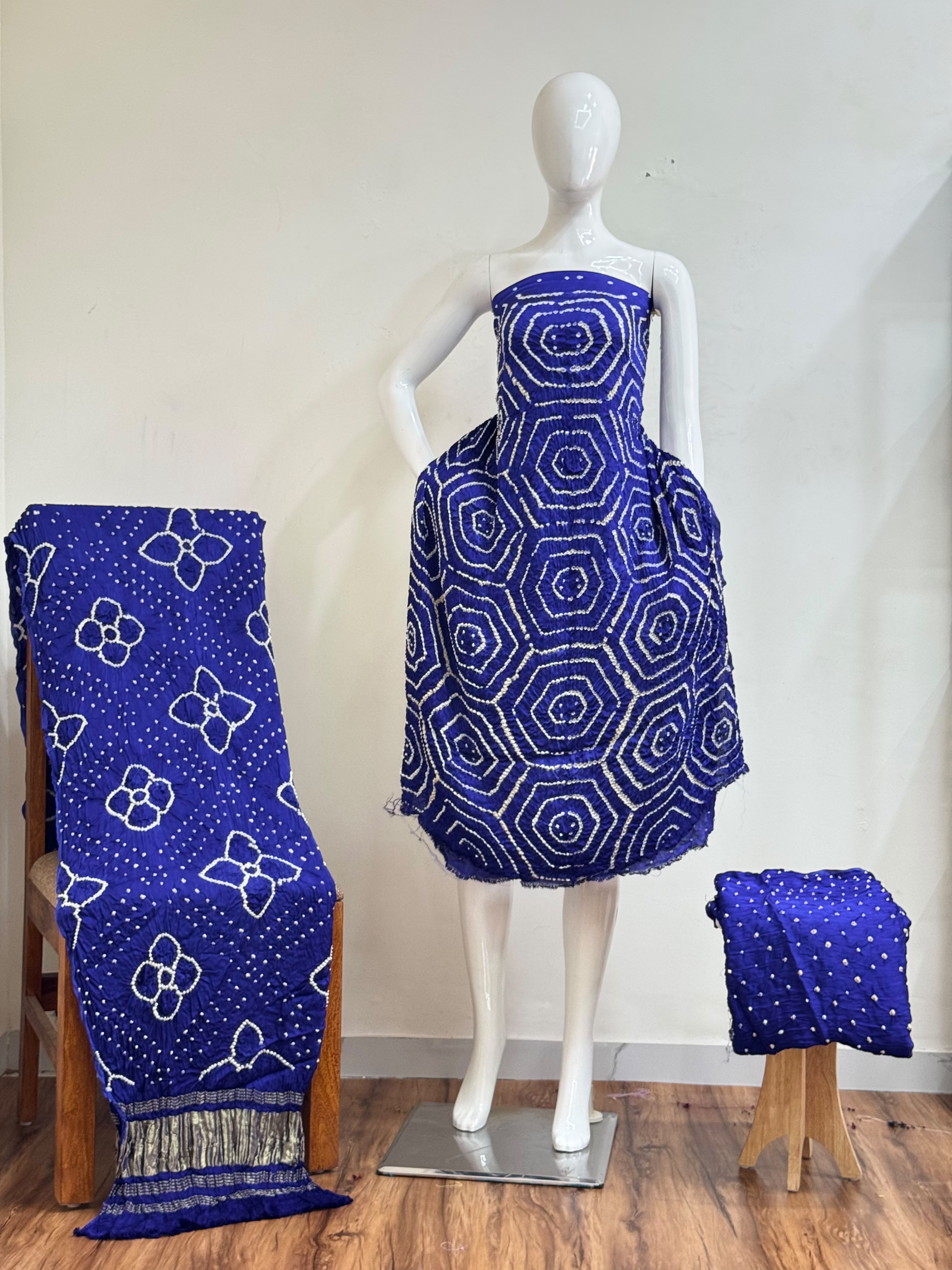 Premium Modal Silk Bandhani 3 Piece Dress Material