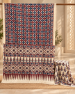 Elegant Modal Silk Ajrakh Hand Block Print Natural Dye Saree - The Ajrakh Studio
