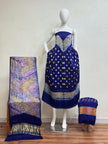 Premium Modal Silk Shibori Multi-Color Bandhej 3-Piece Suit 06 - The Ajrakh Studio