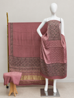 Havi Modal Silk Ajrakh Neptol Dye & Discharge Print Panel Design 3-Piece Suit - The Ajrakh Studio