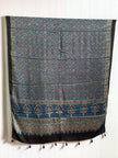 Ajrakh Modal Silk Natural Dye Dupatta with Tassels 36 - The Ajrakh Studio