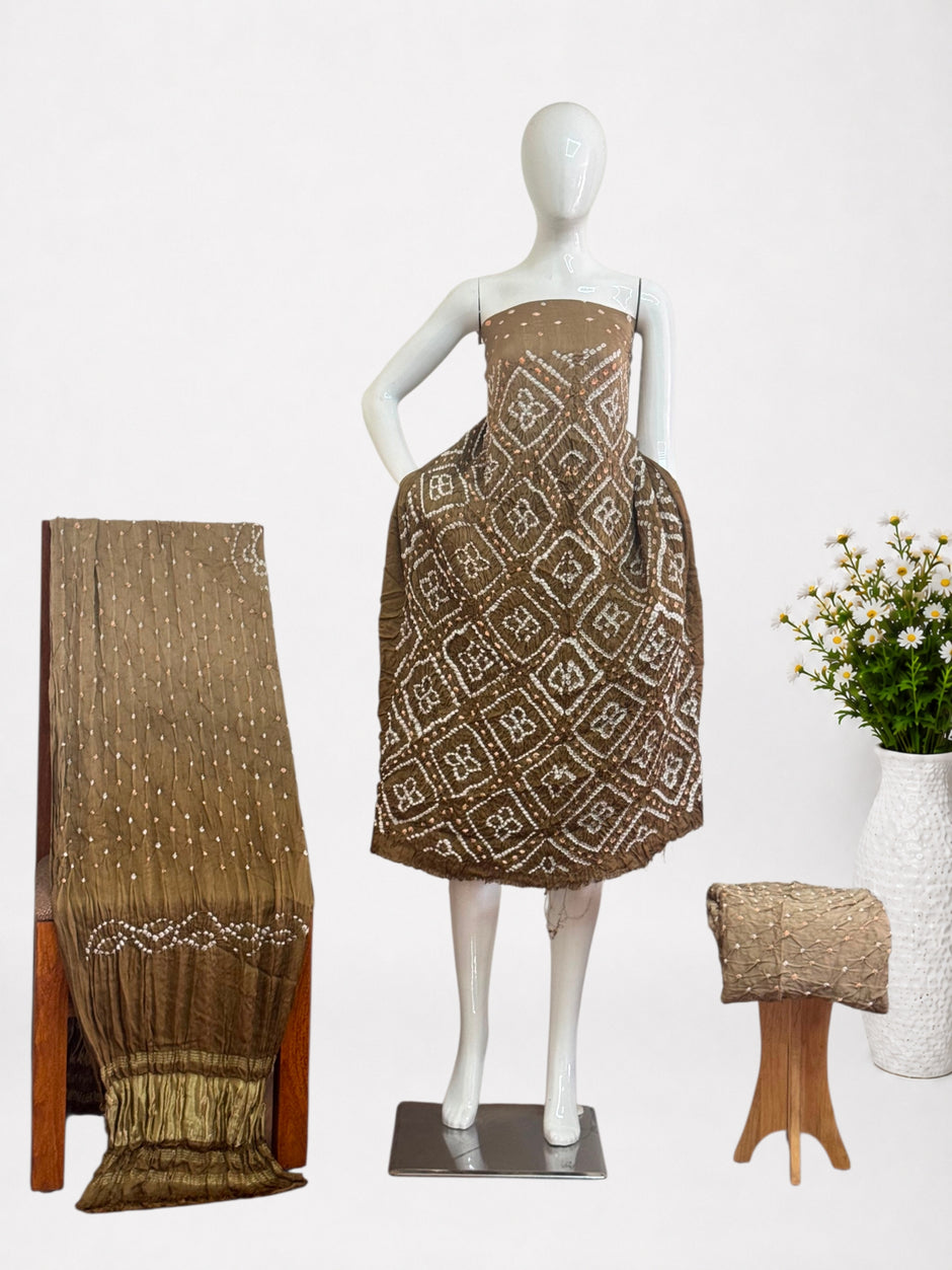 Premium Modal Silk Bandhani 3 Piece Dress Material