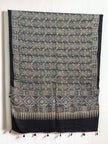 Ajrakh Modal Silk Natural Dye Dupatta with Tassels 40 - The Ajrakh Studio