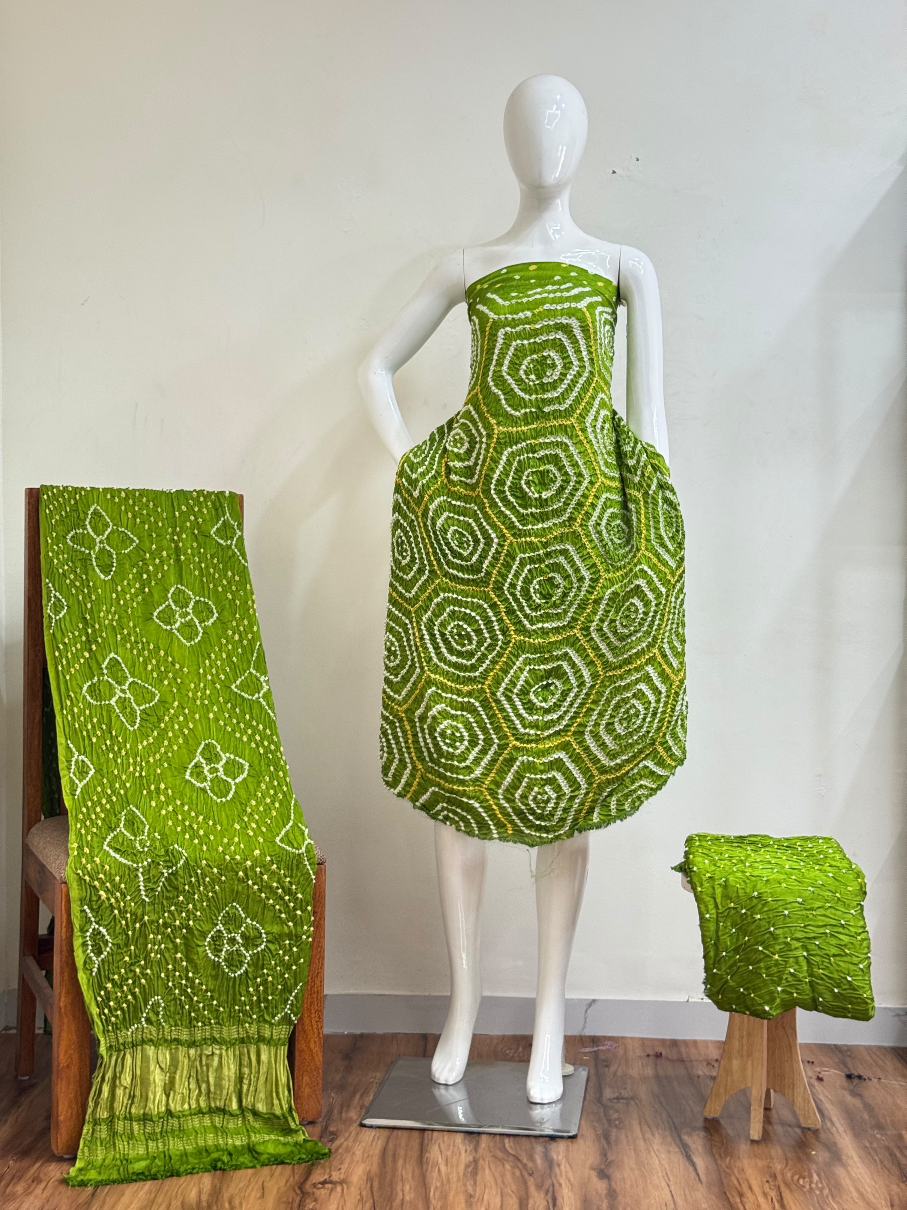 Premium Modal Silk Bandhani 3 Piece Dress Material