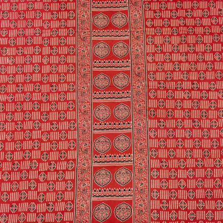 Premium Ajrakh Hand Block Print Modal Silk 3-Piece Suit Set with Zari Pallu Dupatta