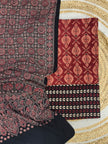 Pure Cotton Ajrakh Screen Print Natural Dye 3-Piece Suit 06 - The Ajrakh Studio