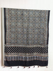 Ajrakh Modal Silk Natural Dye Dupatta with Tassels 20 - The Ajrakh Studio