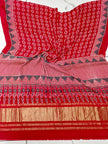 Premium Ajrakh Hand Block Print Modal Silk 3-Piece Suit Set with Zari Pallu Dupatta