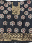 Premium Dola Silk Ajrakh Hand Block Print Natural Dye 2-Piece Suit with Zari Border Dupatta