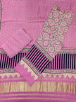 Premium Ajrakh Hand Block Print Modal Silk 3-Piece Suit Set with Zari Pallu Dupatta