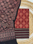 Pure Cotton Ajrakh Screen Print Natural Dye 3-Piece Suit 05 - The Ajrakh Studio
