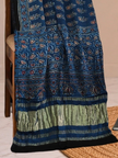Ajrakh Hand Block Print Natural Dye Pure Modal Silk 3 Piece Suit with Zari Pallu Dupatta