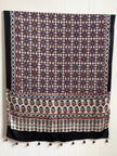 Ajrakh Modal Silk Natural Dye Dupatta with Tassels 03 - The Ajrakh Studio