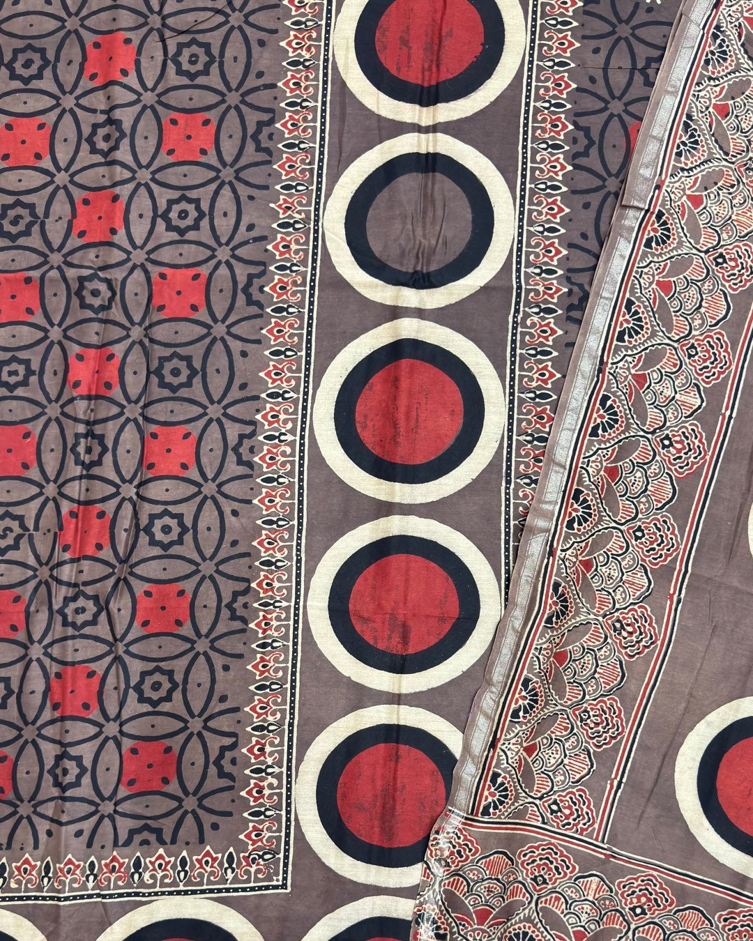 TAS Auto Crop Upper - Premium Ajrakh Chanderi 2-Piece Suit Set 150