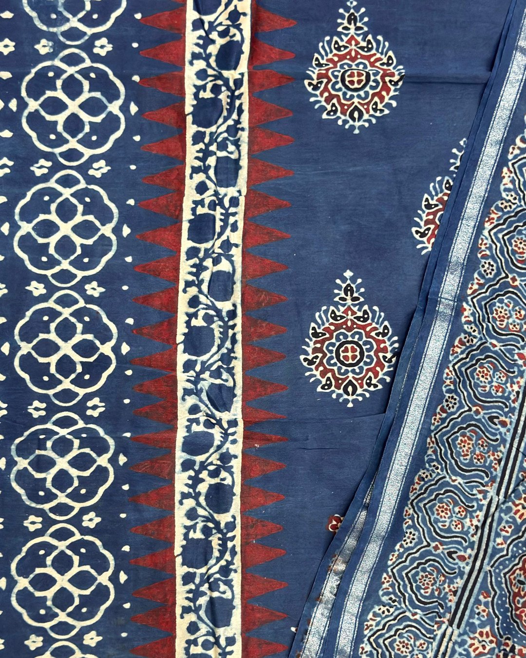 TAS Auto Crop Upper - Premium Ajrakh Chanderi 2-Piece Suit Set 152