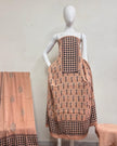 TAS Auto Crop Upper - Havi Modal Silk Ajrakh Neptol Dye Discharge Print Panel Suit 15