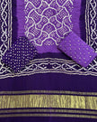 TAS Auto Crop Lower - Premium Multi-Color Bandhej Zari Pallu 3-Piece Suit 01