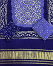 TAS Auto Crop Lower - Premium Multi-Color Bandhej Zari Pallu 3-Piece Suit 02