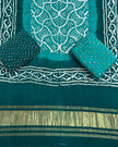 TAS Auto Crop Lower - Premium Multi-Color Bandhej Zari Pallu 3-Piece Suit 04