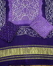 TAS Auto Crop Lower - Premium Multi-Color Bandhej Zari Pallu 3-Piece Suit 11