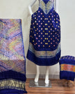 TAS Auto Crop Lower - Premium Modal Silk Shibori Multi-Color Bandhej 3-Piece Suit 01