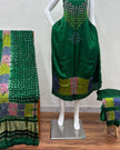 TAS Auto Crop Lower - Modal Silk Bandhani Multi Bandhej Neck Shibori Daman Suit 04
