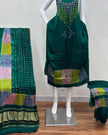 TAS Auto Crop Lower - Modal Silk Bandhani Multi Bandhej Neck Shibori Daman Suit 13
