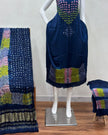 TAS Auto Crop Lower - Modal Silk Bandhani Multi Bandhej Neck Shibori Daman Suit 14