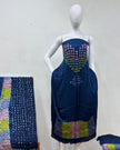 TAS Auto Crop Upper - Modal Silk Bandhani Multi Bandhej Neck Shibori Daman Suit 14