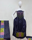 TAS Auto Crop Upper - Modal Silk Bandhani Multi Bandhej Neck Shibori Daman Suit 16