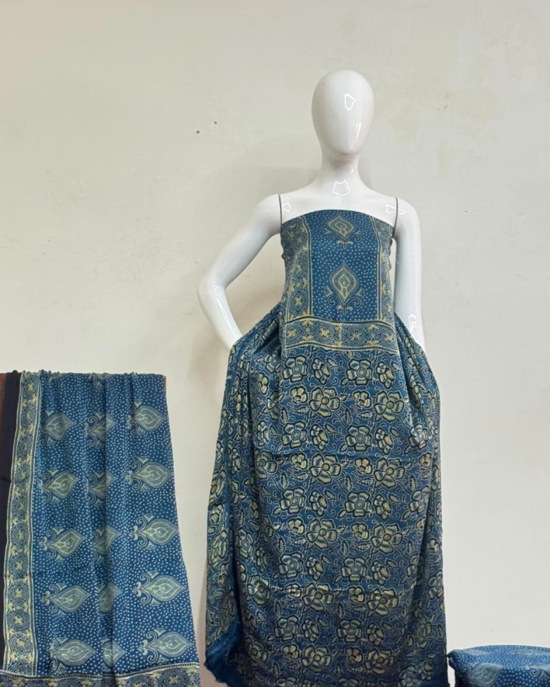 TAS Auto Crop Upper - Havi Pure Modal Silk Ajrakh Natural Dye 3-Piece Suit 06